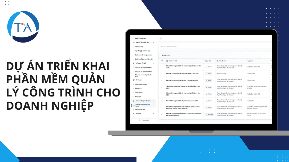 DỰ ÁN TRIỂN KHAI PHẦN MỀM QUẢN LÝ CÔNG TRÌNH CHO DOANH NGHIỆP - GIẢI PHÁP TỐI ƯU VẬN HÀNH THỰC TẾ